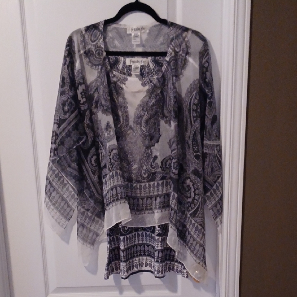 Women's Sheer Paisley Top - 2 Tops In 1!